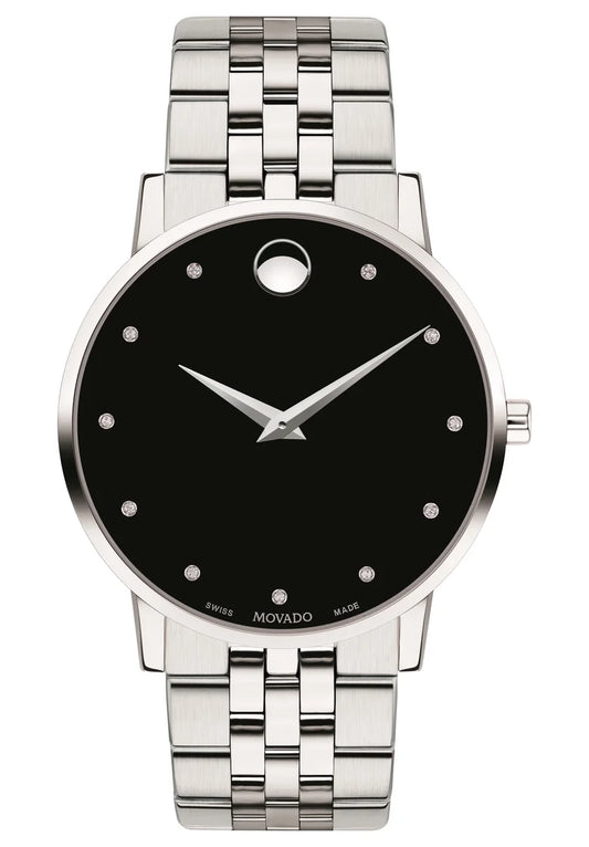 Stainless Steel Case and bracelet/Black Dial w/ diamonds
