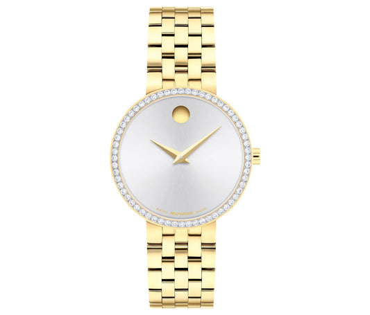 YG PVD Case and bracelet/Silver white dial/Lab-grown diamond bezel