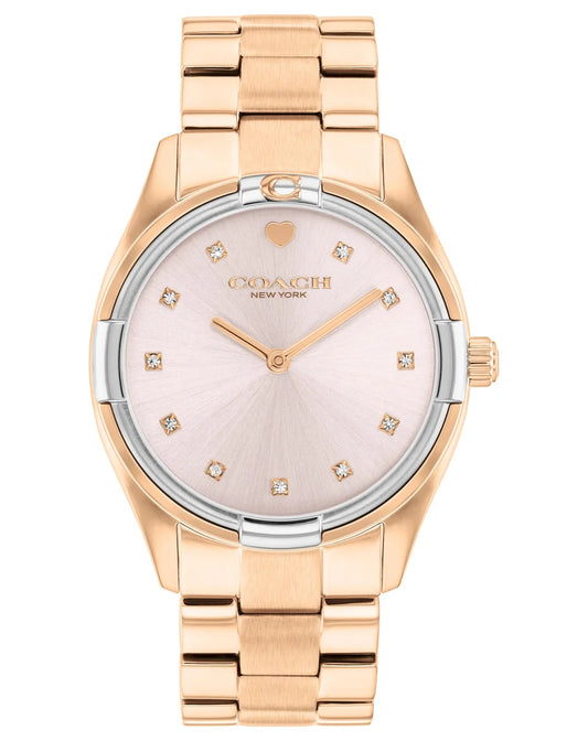 Rose Gold/Stainless case & RG Bracelet/Pale Pink Dial with crystal markers