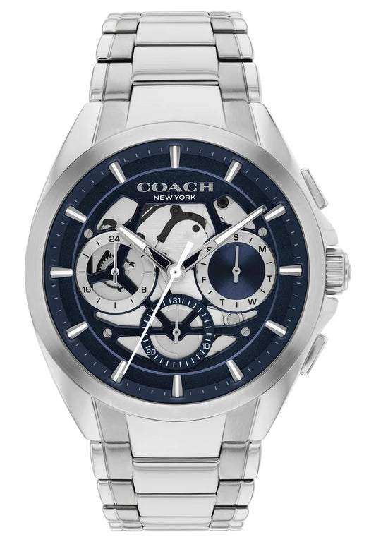 Stainless Steel Case & Bracelet/Navy skeleton dial