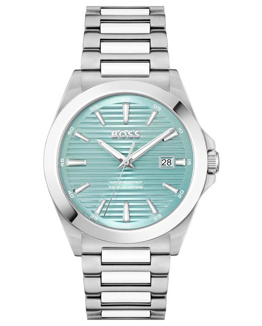 Stainless Steel Case & Bracelet/turquoise Dial