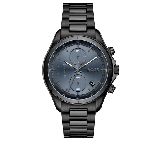 42mm Black PVD Case/Black PVD Bracelet/Stormy Blue Chornograph dial
