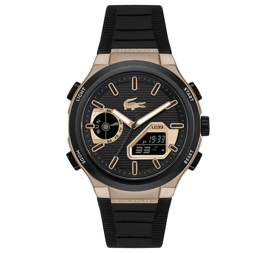 45mm Bronze IP Case/Black Dial/Black Silicone Strap/Analog-Digital Watch