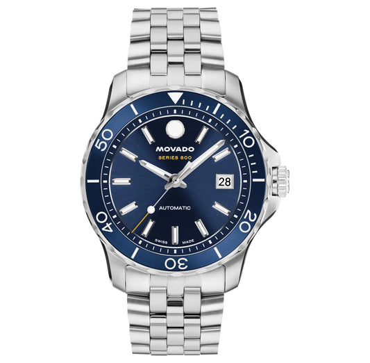 Stainless Steel case & Bracelet/Blue Aluminum bezel/Blue Dial