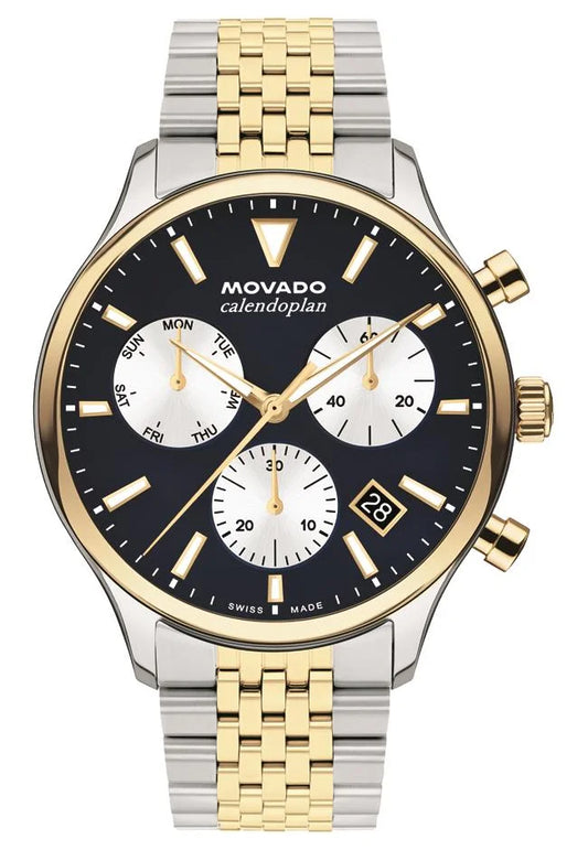 Two-Tone/Stainless Steel Case & Bracelet/Navy Chronograph Dial