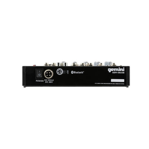 Gemini GEM-08USB 8-Channel Bluetooth Audio Mixer with USB Playback