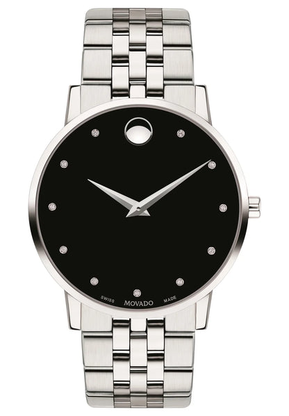 Stainless Steel Case and bracelet/Black Dial w/ diamonds
