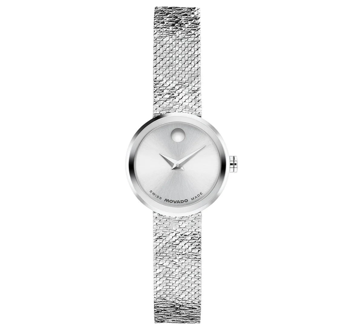 Stainless Steel Case & Milanese mesh Bracelet/Silver White Dial