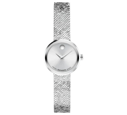 Stainless Steel Case & Milanese mesh Bracelet/Silver White Dial
