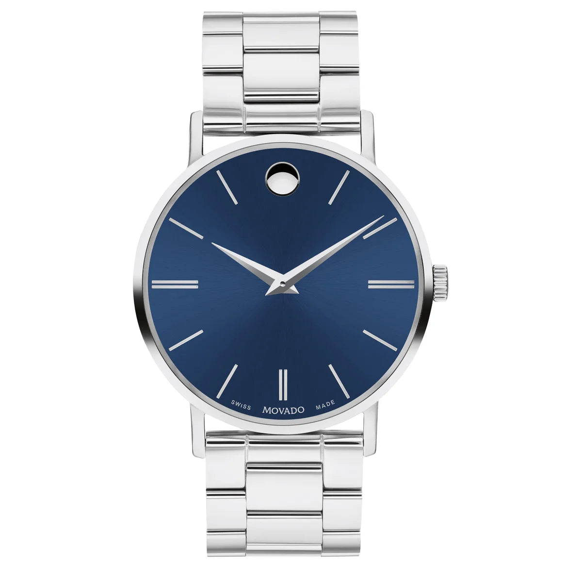 Stainless Steel Case & Bracelet/Blue Dial with markers