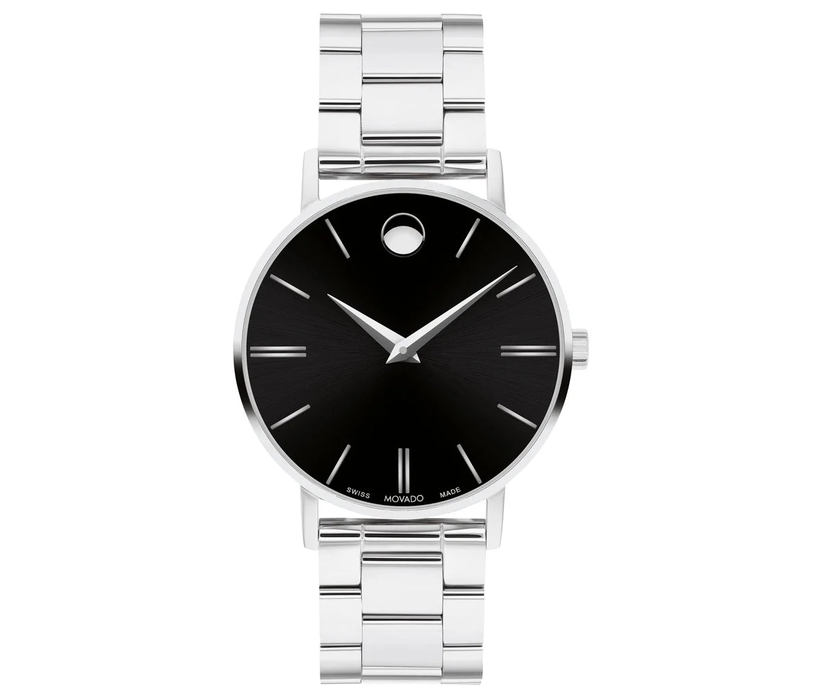 Stainless Steel Case & Bracelet/Black Dial with markers