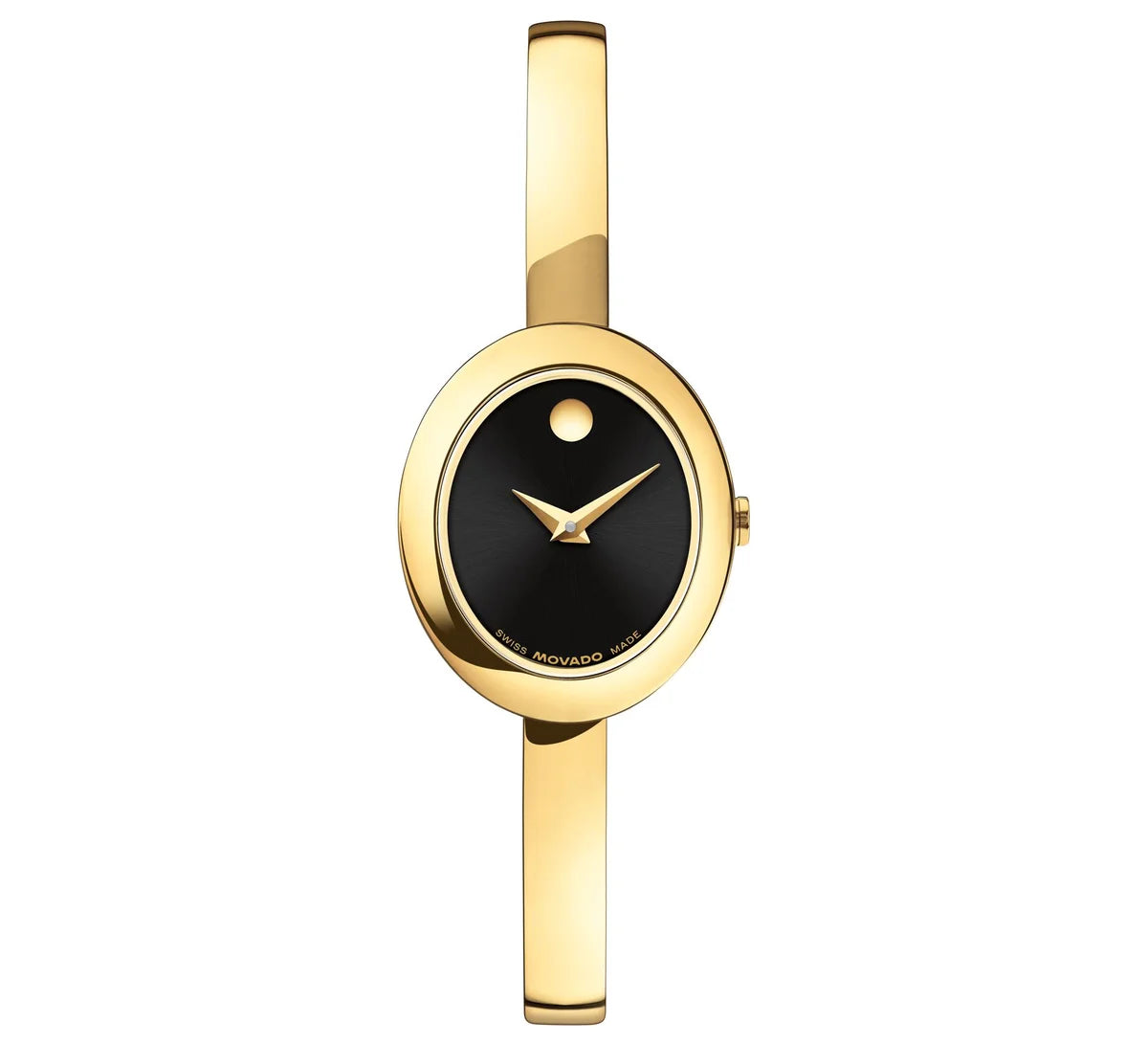 Yellow Gold PVD Case and Bangle with a Black Sunray Dial