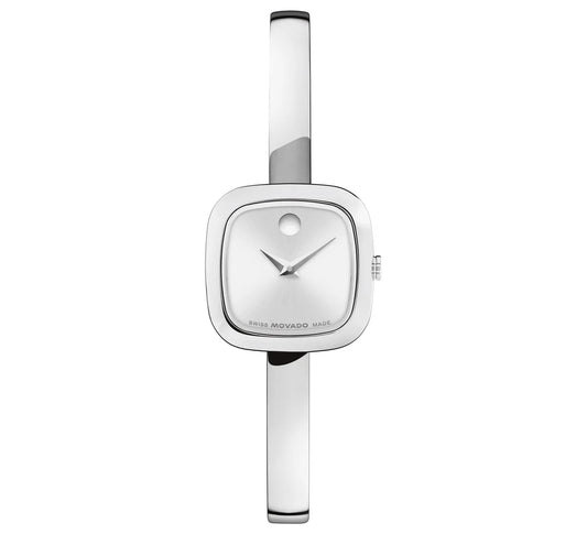 Stainless Steel Case and Bangle with a Cool Grey Sunray Dial