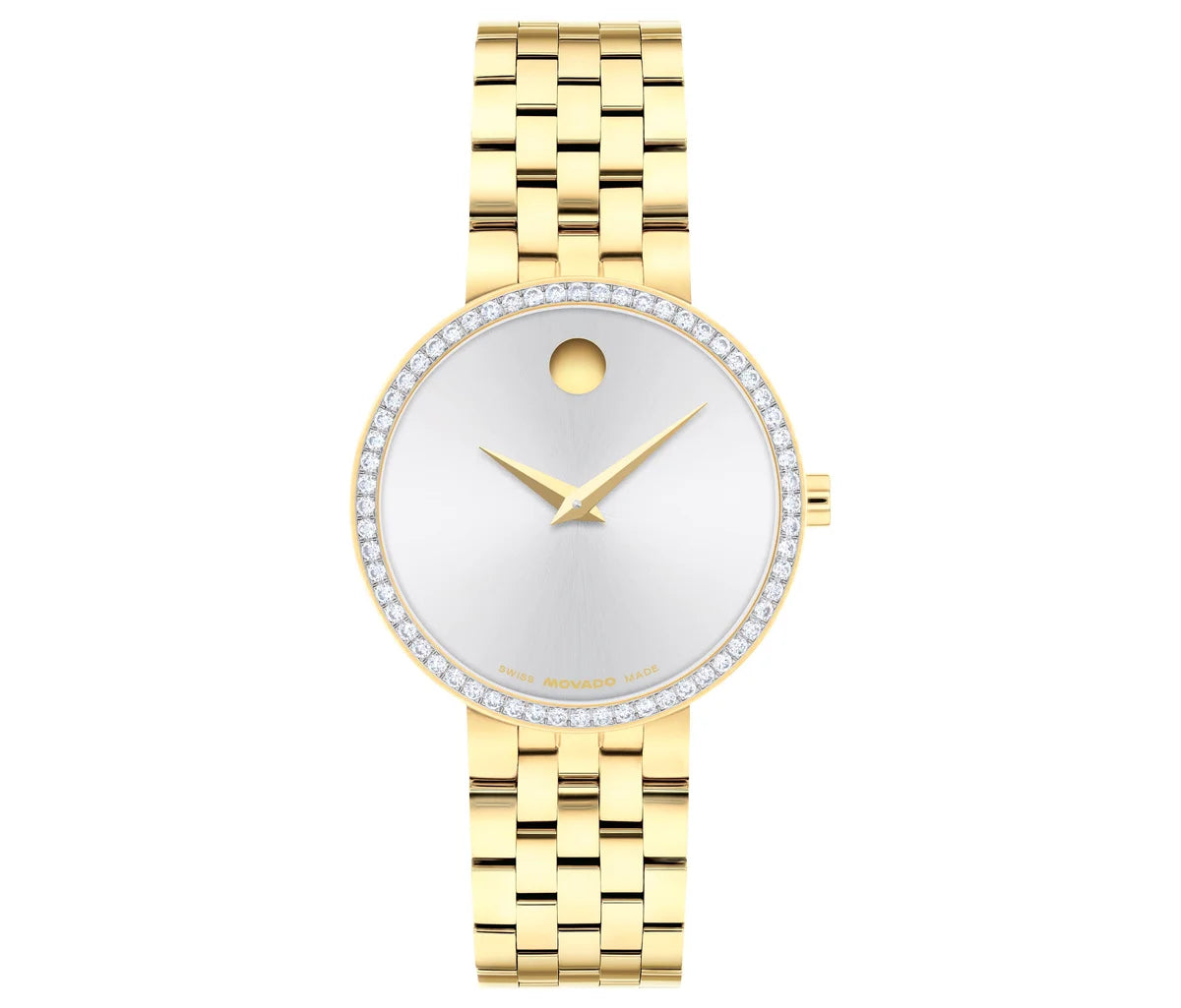 YG PVD Case and bracelet/Silver white dial/Lab-grown diamond bezel