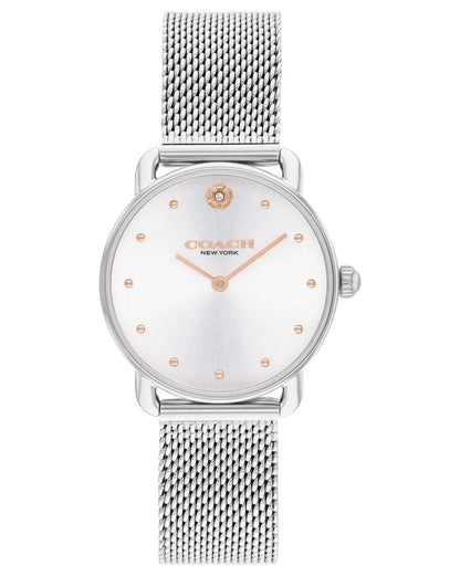 Stainless Steel Case/Silver/White Dial/Stainless steel Mesh bracelet