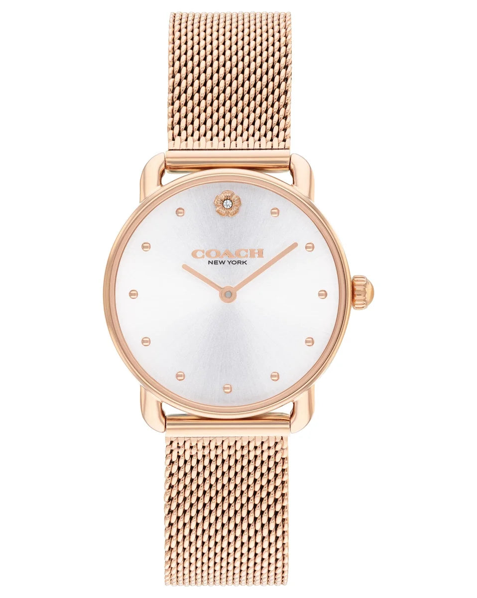 Rose Gold Plated Case/Silver/White Dial/Rose Gold Plated Mesh bracelet