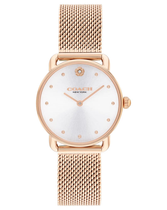 Rose Gold Plated Case/Silver/White Dial/Rose Gold Plated Mesh bracelet
