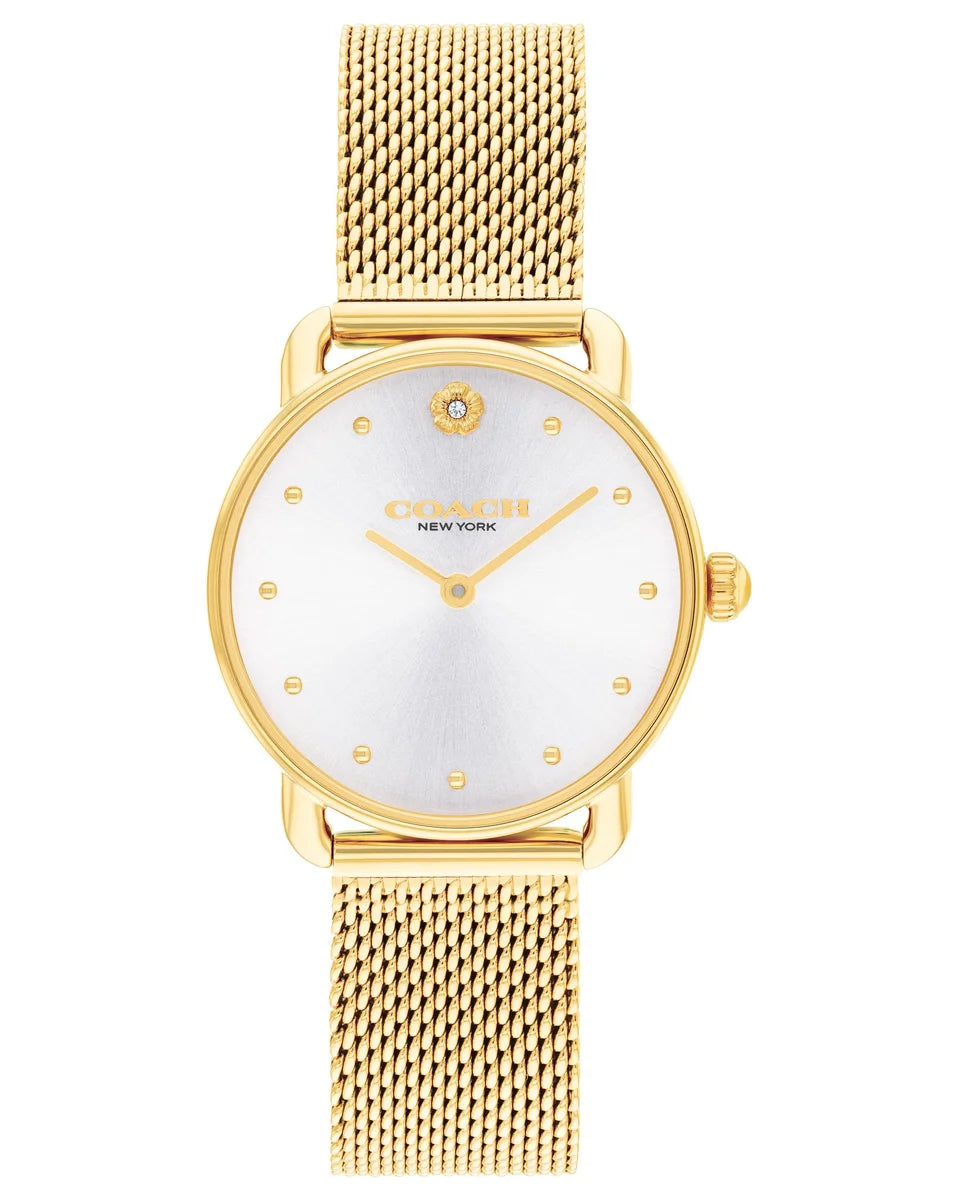 Gold Plated Case/Silver/White Dial/Gold Plated Mesh bracelet