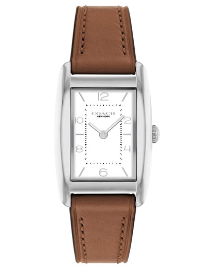 Stainless Steel Case/Saddle calfskin Strap/White Satin Dial
