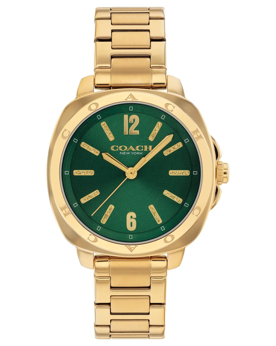 Gold Plated Case & Bracelet/Green Dial w/ Diamond Dust Markers
