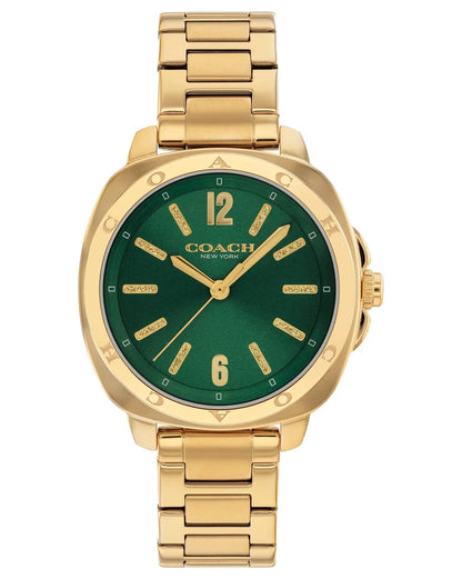 Gold Plated Case & Bracelet/Green Dial w/ Diamond Dust Markers