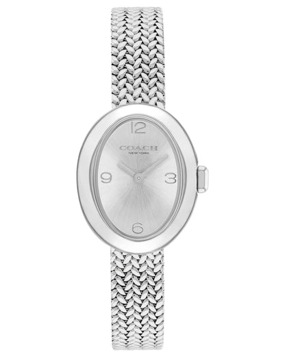 Stainless Steel Case & Mesh Bracelet/Silver White dial