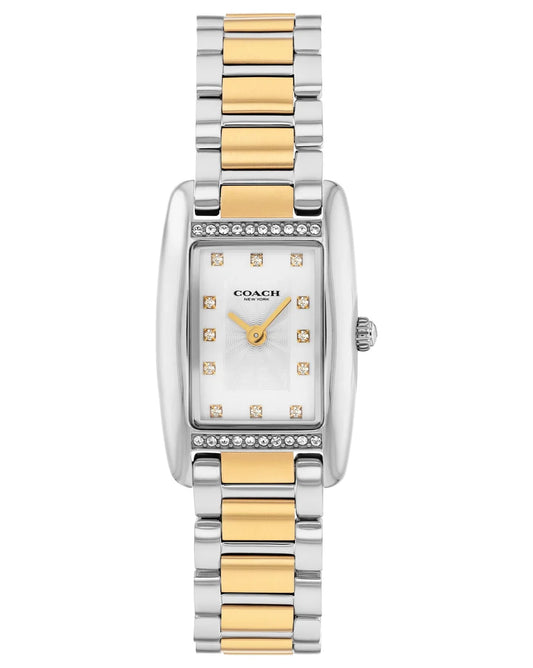 SS Case with Crystals/SS/GP Bracelet/White Dial w/Crystal markers