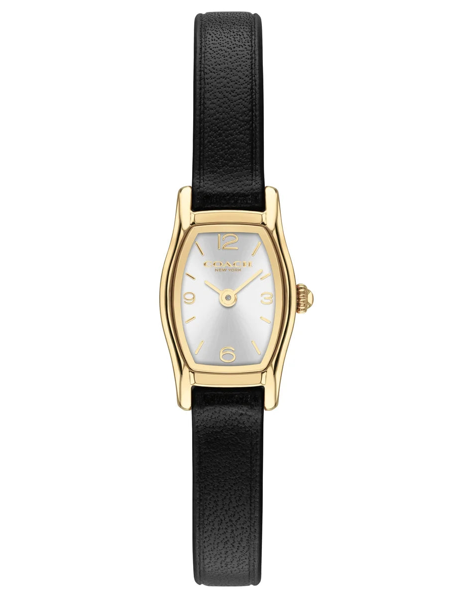 15.3x25.6MM GP CASE/BLACK LEATHER STRAP/SILVER WHITE SUNRAY DIAL