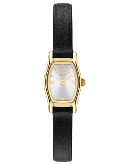 15.3x25.6MM GP CASE/BLACK LEATHER STRAP/SILVER WHITE SUNRAY DIAL