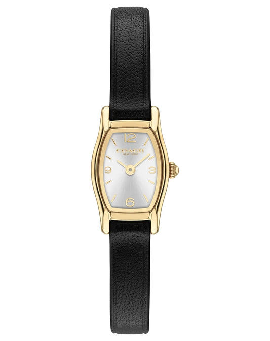 15.3x25.6MM GP CASE/BLACK LEATHER STRAP/SILVER WHITE SUNRAY DIAL