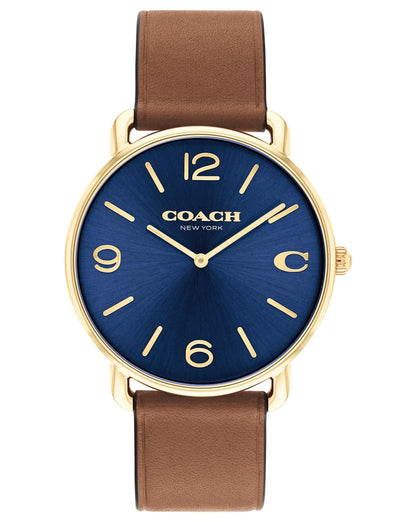 Gold Plated Case/Navy Dial/Saddle Leather strap