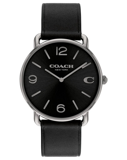 Grey IP case/Black Dial/Black Leather Strap