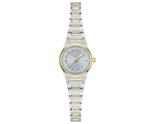 20mm Two-Tone Case & Bracelet/Light Blue Dial with Crystals