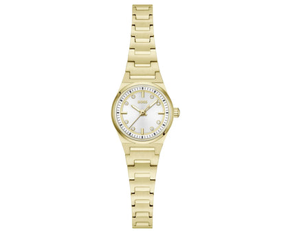 20mm Light Yellow Gold Case & Bracelet/Silver White Dial with Crystals