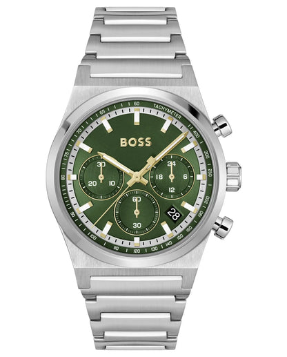 SS Case & Bracelet/Dark Green Chronograph Dial