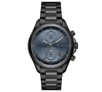 42mm Black PVD Case/Black PVD Bracelet/Stormy Blue Chornograph dial