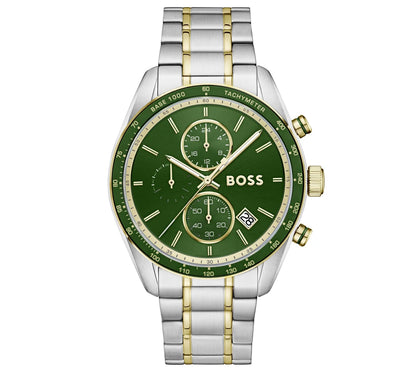 44.5mm Two-Tone Case & Bracelet/Green Aluminum Bezel/Green Dial