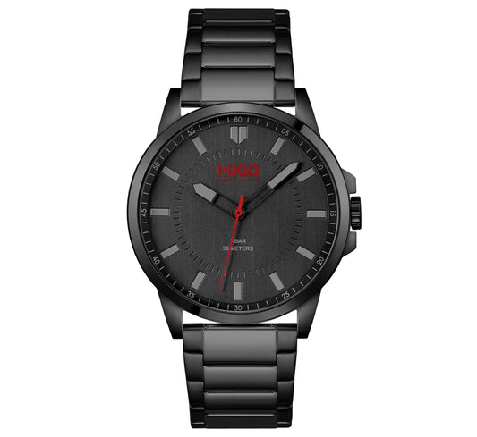 IP Black Steel Case & Bracelet/Black Dial
