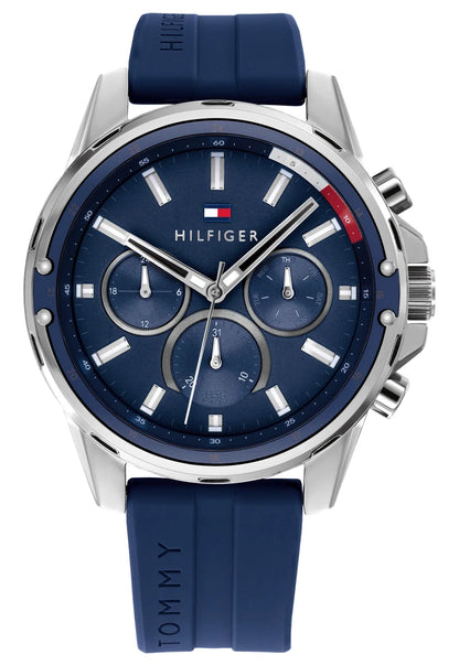 Stainless Steel Case/Blue Silicon Strap/Blue Dial