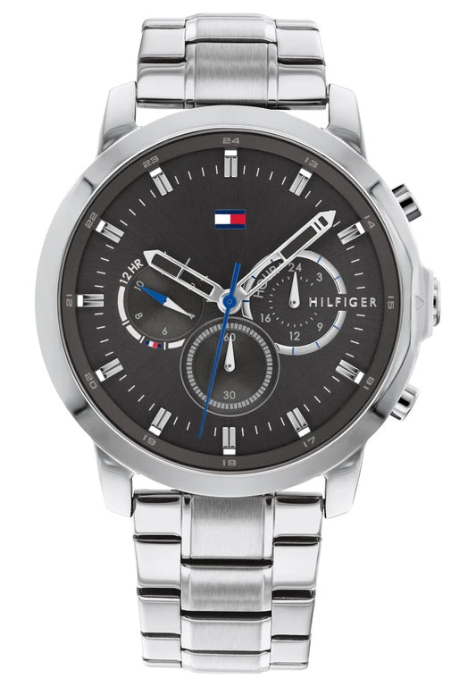 Black IP Case/Dark Brown Leather Strap/Dark Grey multi-function dial