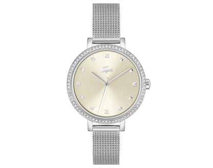 Stainless Steel Case w/ Crystals/Stainless Steel Mesh Bracelet/Champagne Dial