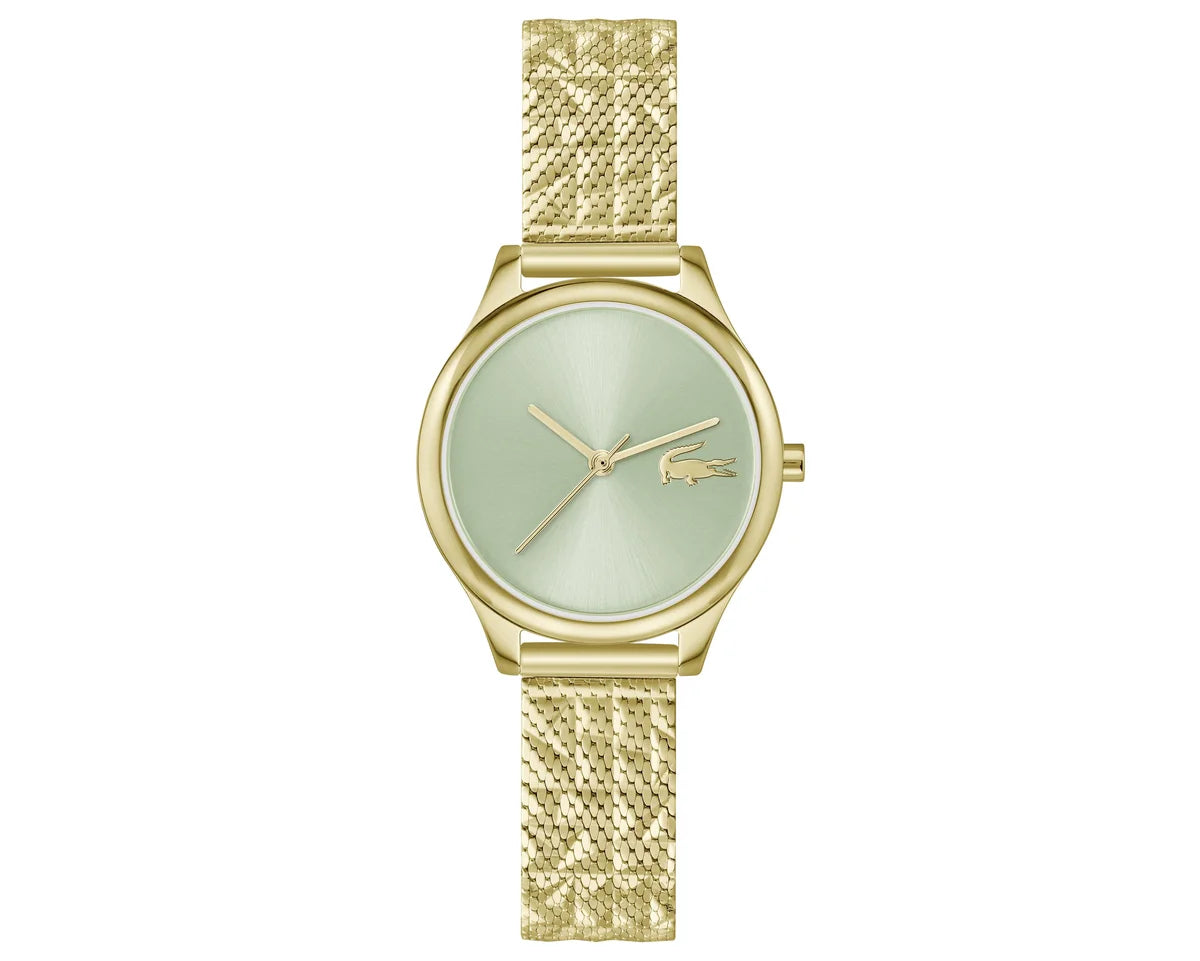 Yellow Gold IP Case and textured Mesh bracelet/Green Dial