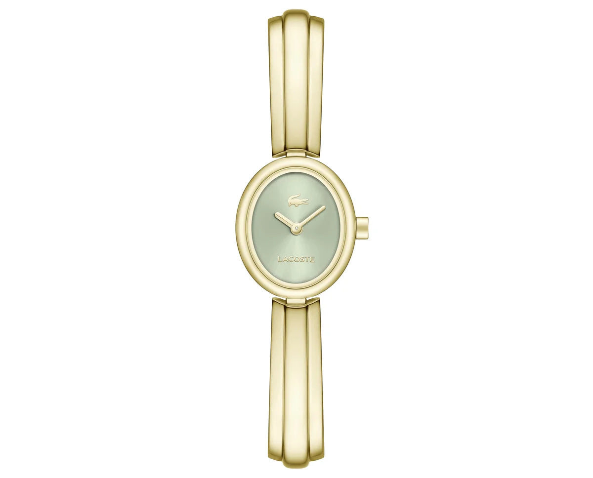 Yellow Gold IP Oval Case with Sage Green Dial/YG IP Bangle Bracelet
