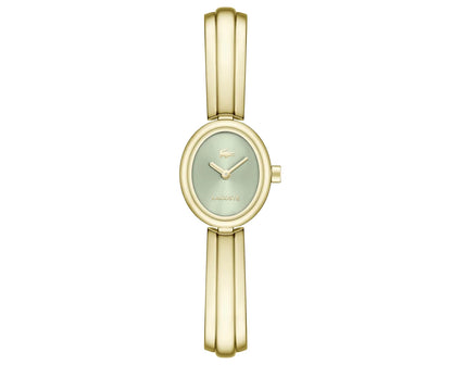 Yellow Gold IP Oval Case with Sage Green Dial/YG IP Bangle Bracelet