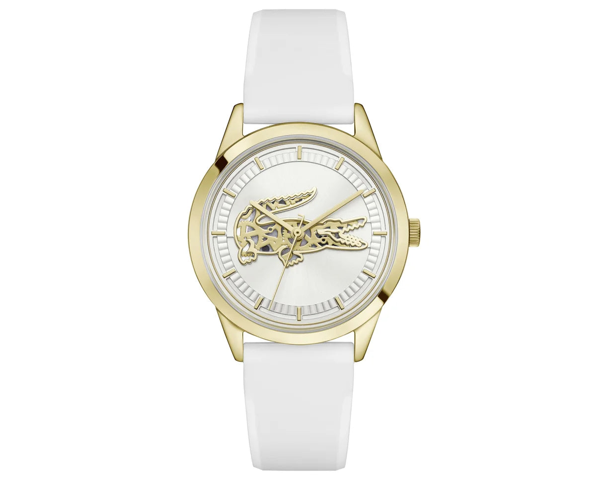 34mm YG IP Case with White Crocodile Skeleton Dial/White Silicone Strap