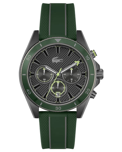 Black IP Case/Green aluminum bezel/Green Silicone Strap/Black Dial