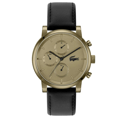 Bronze IP Case/Black Leather Strap/Bronze IP multi function Dial