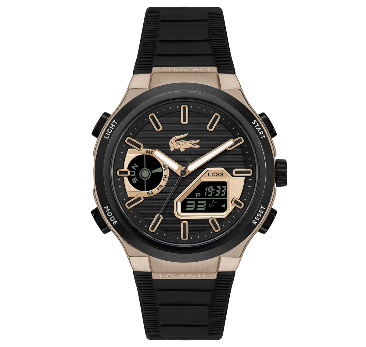 45mm Bronze IP Case/Black Dial/Black Silicone Strap/Analog-Digital Watch