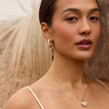 Hillberg & Berk Medium Pearl Hoop Earrings