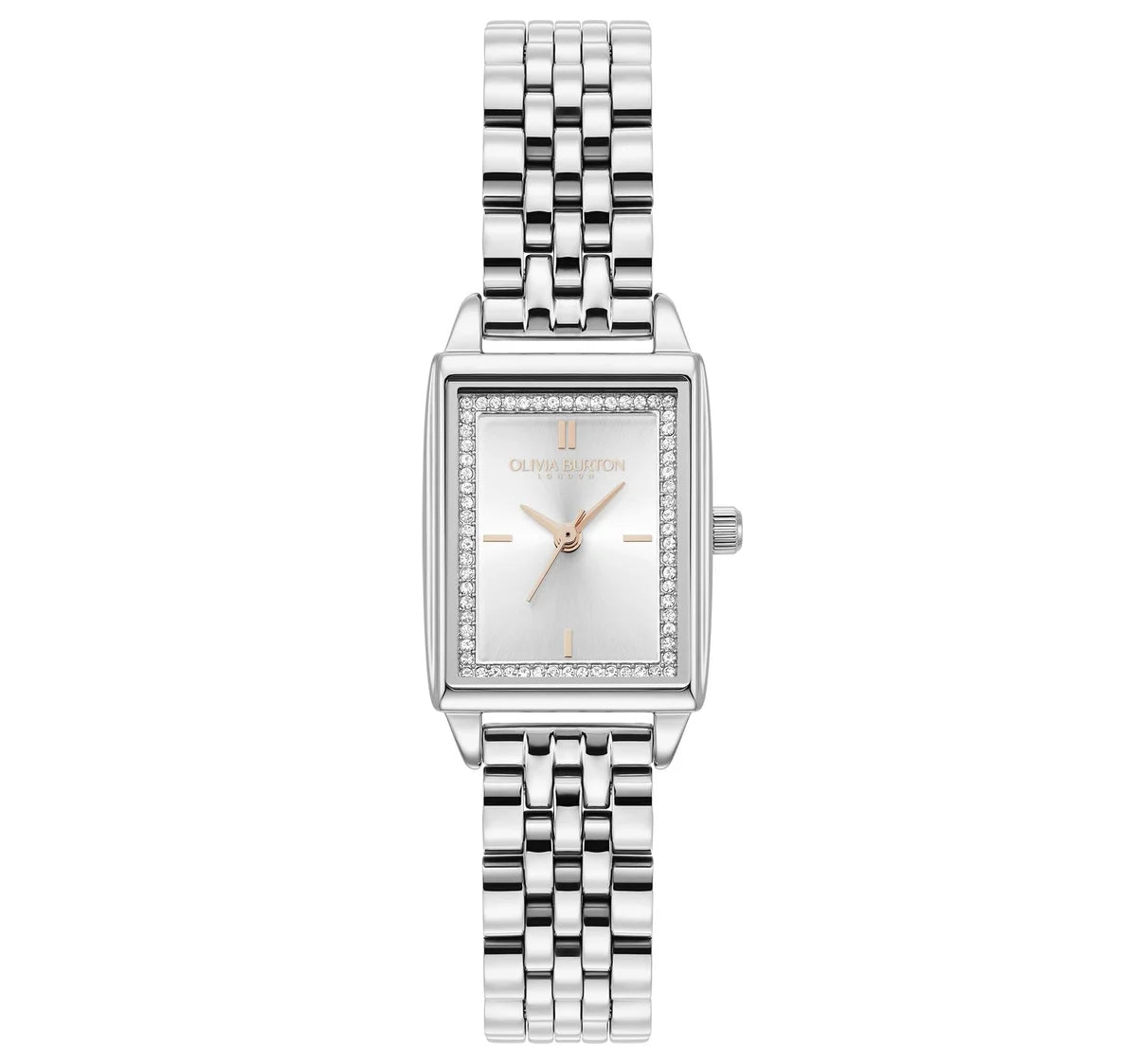 Stainless Steel Case & Bracelet/White Dial with crystals